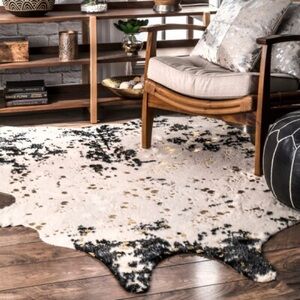 New Nuloom Bravo Iraida Faux Cowhide Sparkled Area Rug